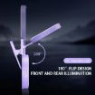 Foldable Pink Clip-on Mobile Phone Selfie Mirror with Fill Light - 3