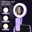 Foldable Pink Clip-on Mobile Phone Selfie Mirror with Fill Light - 4