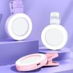 Foldable Pink Clip-on Mobile Phone Selfie Mirror with Fill Light - 8