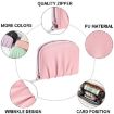 Pink Pleated PU Zipper Short Wallet - Women's Solid Color Coin Purse - 5