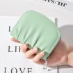 Pink Pleated PU Zipper Short Wallet - Women's Solid Color Coin Purse - 9