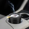 A636 Black Gold Screw Cap Ashtray for Car & Home Desktop Use - 2