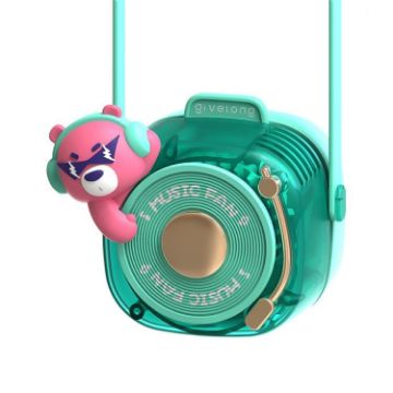Givelong Cute Pet DJ Lanyard USB Rechargeable Bladeless Neck Fan - 1