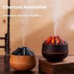 Simulated Charcoal Fire Night Light USB Humidifier - Dark Wood Grain - 4
