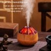 Simulated Charcoal Fire Night Light USB Humidifier - Dark Wood Grain - 7