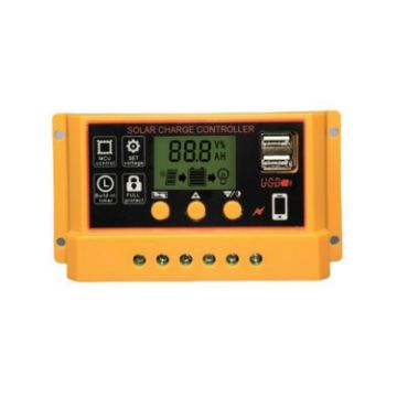 10A 12V/24V Solar Charge Controller with LCD Display for PV Systems - 1