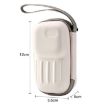 Portable Beige Folding Fan Bag - Summer Hanging Neck Organizer Box - 4