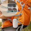 Portable Beige Folding Fan Bag - Summer Hanging Neck Organizer Box - 6