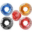 ENLEE M18 Blue Aluminum Bicycle Crank Cover Screws - 2
