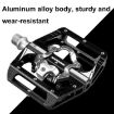 RACEWORK M215 Bicycle Lock & Flat SPD Clipless Pedal Aluminum (Black) - 4