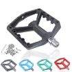 RACEWORK RK579 Cyan Bicycle Wide Anti-slip Nylon Bearing Pedal Pair - 2