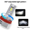 2pcs Mini 9012 LED Headlight Bulbs - Direct Plug, White Light - 8