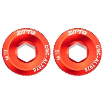 ZTTO M19 Red Aluminum Alloy Crank Cover Screws, 2pcs for Mountain Bike - 1