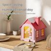 500ML Mini Snow House Humidifier USB Snowman Light, Plug-in Blue - 6