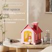 Portable 500ML Snow House Humidifier USB Snowman Light, Rechargeable Blue - 5