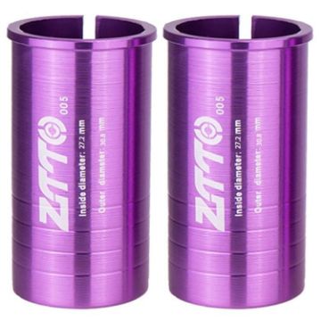 ZTTO Bicycle Seat Post Conversion Sleeve 27.2-30.8mm 2pcs Purple - 1