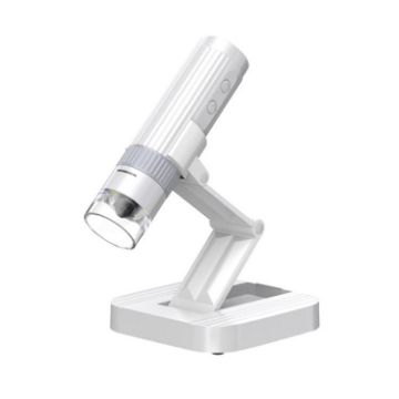 200W Pixel 1000X HD Wireless Digital Microscope with Holder - White - 1