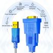 DTECH DT-5011 USB 2.0 to RS232 Serial Adapter Cable, 5m, LED Indicator - 8
