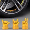 4pcs Car Gesture Valve Tire Caps - Black Rock Decorative Set - 6