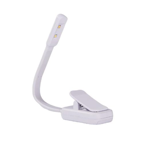 Portable White Book Clip Lamp - Eye Protector for Dorm & Bedroom - 1