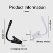 Portable White Book Clip Lamp - Eye Protector for Dorm & Bedroom - 4