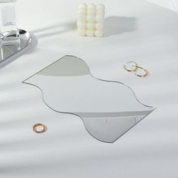 Corrugated Acrylic Mirror Tray 24x14cm for Jewelry Display & Photography - 1