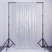 Silver Sequin Embroidered Curtains 120x300cm for Wedding & Party Decor - 1
