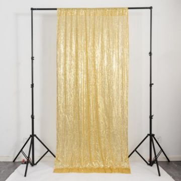 Gold Sequin Embroidered Curtains 120x300cm for Wedding & Party Decor - 1