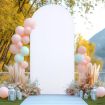 White 180x80cm Arch Fabric Cover U Shape Spandex Stretch Cloth for Events - 2