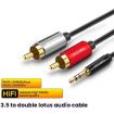 VEGGIEG 3.5mm to 2RCA Audio Cable 1m for Phone & Computer Speaker - 2