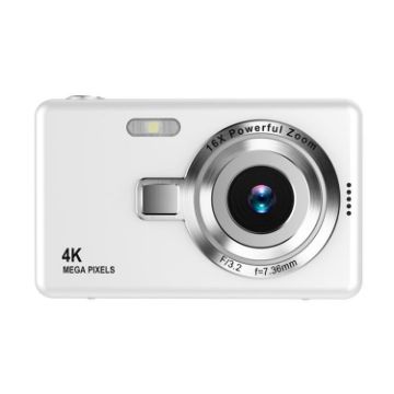 Q12 4K HD Digital Camera Portable Mini CCD Photo Card Camera (White) - 1