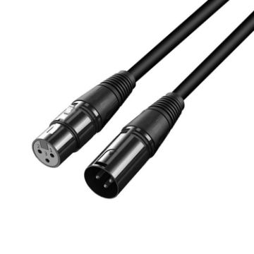 VEGGIEG 0.5m XLR Balanced Male to Female Stereo Microphone Cable (Black) - 1