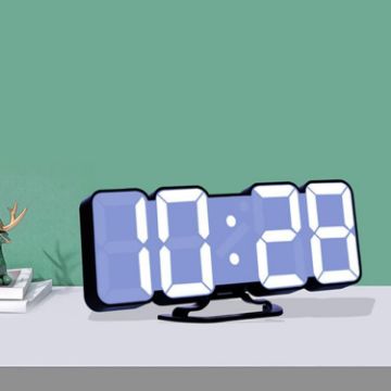 RGB 3D Digital Clock: Voice Control, Adjustable Brightness, Temp Display - 1