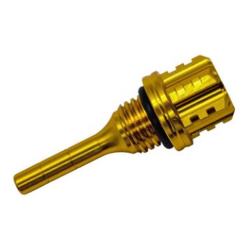 CNC Aluminum Alloy Hexagonal Oil Dipstick Motorcycle Decoration Yellow - 1