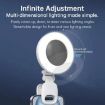 Rechargeable Clip-On Selfie Ring Light with Mirror - 3 Color Modes, White - 5