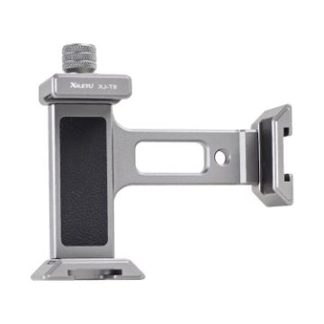 XILETU XJ-T8 Metal Phone Holder Clamp, Cold Shoe, Arca-Swiss Base, Gray - 1
