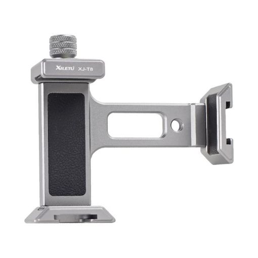 XILETU XJ-T8 Metal Phone Holder Clamp, Cold Shoe, Arca-Swiss Base, Gray - 1