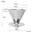 V60 Stainless Steel Coffee Filter with Base, 1-4 Cups, 300-Mesh Pour Over - 2