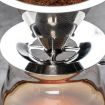 V60 Stainless Steel Coffee Filter with Base, 1-4 Cups, 300-Mesh Pour Over - 4