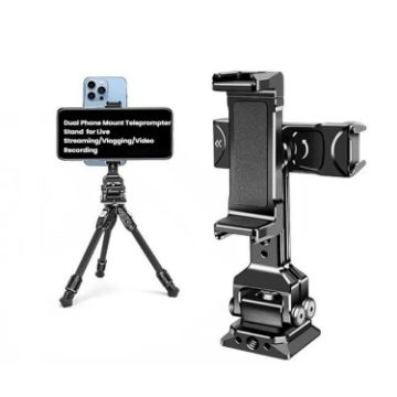 Dual Phone Mount Teleprompter Stand with Arca-Swiss Base for DJI (8245) - 1