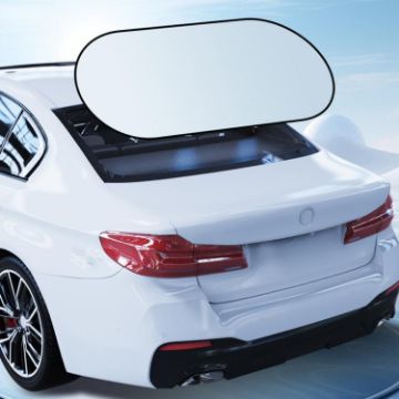 Titanium Silver Car Rear Window Sunshade 100x50cm with Suction Cups - 1