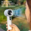 High Speed 100-Gear Bladeless Mini Handheld Fan with Digital Display - White - 2