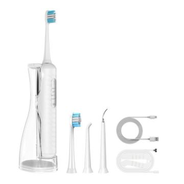 3-in-1 Electric Toothbrush & Water Flosser with 180mL Tank (White) - 1