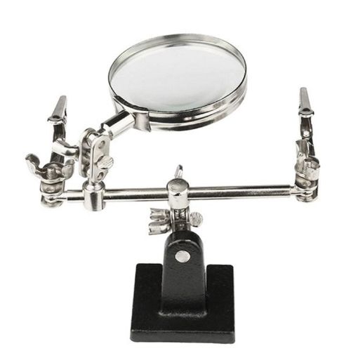 60mm Magnifying Glass with Clamp for Soldering & Circuit Board Repair - 1