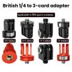 Three-Slot Adapter Camera Cage with 360 Rotating Connector Tripod Adapter - 3