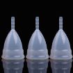 Reusable Soft Silicone Menstrual Cup - 3 PCS, Small, Transparent - 1