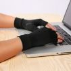 Black Fiber Sports Half Finger Gloves, Arthritis Rehab, Size S - 3