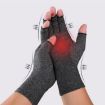Black Fiber Sports Half Finger Gloves, Arthritis Pressure, Size M - 6