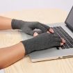 Gray Sports Breathable Half Finger Arthritis Gloves, Size L - 3