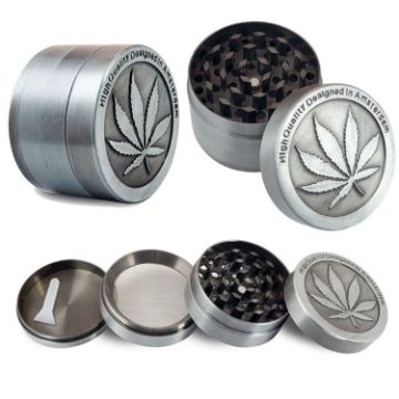 Stainless Steel Maple Leaf Herb Grinder, 50MM 4 Layers Tobacco Grinder - 1